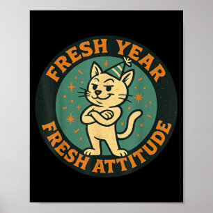 Nieuwjaar 2026 Grappige Kattenliefhebber Humor Ver Poster