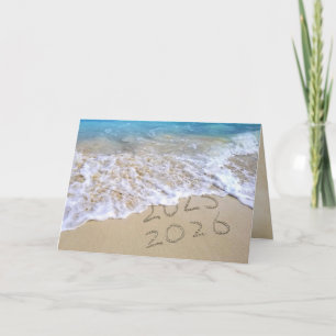 Nieuwjaar 2026 Ocean Beach  Feestdagen Kaart