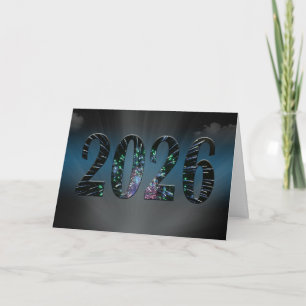 Nieuwjaar 2026 Vuurwerk met wolken Feestdagen Kaart