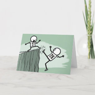 Nieuwjaar 2027 Stick Figure Mensen Humor Feestdagen Kaart