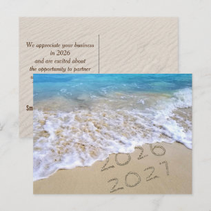 Nieuwjaar 2027 Strand Van Zakelijk Feestdagenkaart