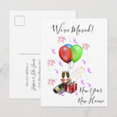 Nieuwjaar Bewegende Aankondiging verplaatst Vieren (Voorkant / Achterkant)