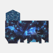 Nieuwjaar blauwe lampjes en Glitter Pattern Favor  Bedankdoosjes (Uitgevouwen)