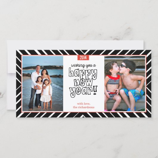 Nieuwjaar Bullseye 1 Feestdagenkaart (Voorkant)