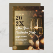 Nieuwjaar champagne Glasses Kaart (Voorkant / Achterkant)