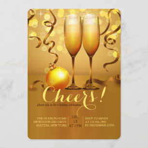 Nieuwjaar Champagne Toast uitnodiging