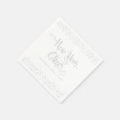 Nieuwjaar Cheer Zilver Glitter Witte Sneeuwvlok Na Servet (Hoek)