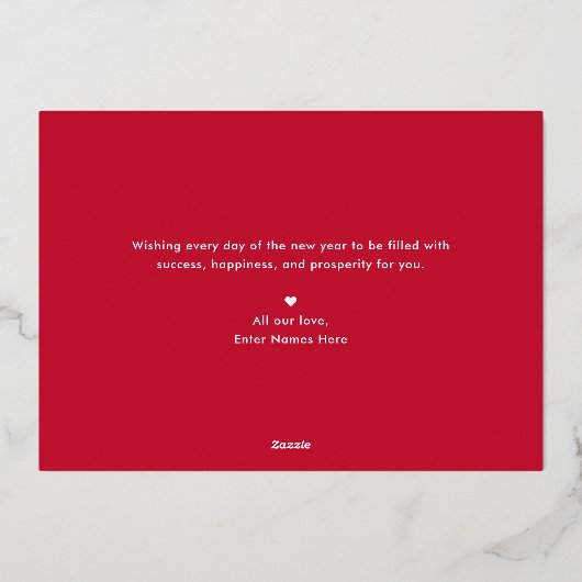 Nieuwjaar Collage FOLIE bewerkbare kleur vakantie  Folie Feestdagenkaart (Achterkant)