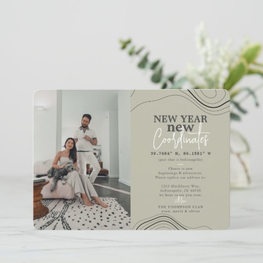 Nieuwjaar coördineert publicatie groene beweging P Feestdagenkaart (Staand voorkant)