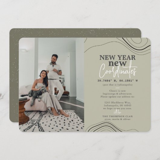 Nieuwjaar coördineert publicatie groene beweging P Feestdagenkaart (Voorkant / Achterkant)