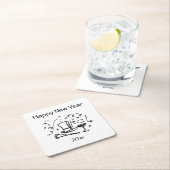 Nieuwjaar dateert vierkante kartonnen onderzetter (Insitu)