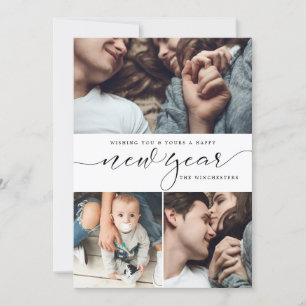 Nieuwjaar Drie de Nieuwjaarskaart van de Collage Feestdagenkaart