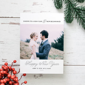 Nieuwjaar en nieuw begin Nieuwjaar Fotokaart Feestdagenkaart