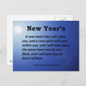 Nieuwjaar Ezekiel 36-26 Feestdagenkaart (Voorkant / Achterkant)