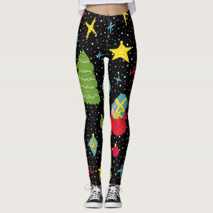 Nieuwjaar feestelijk: kleurrijk naadloos. leggings