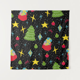 Nieuwjaar feestelijk: kleurrijk naadloos. wandkleed