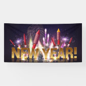 Nieuwjaar Firecrackers Spandoek (Horizontaal)