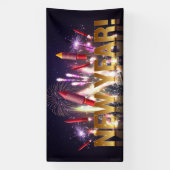 Nieuwjaar Firecrackers Spandoek (Verticaal)