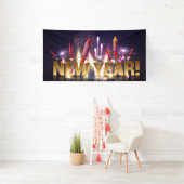 Nieuwjaar Firecrackers Spandoek (Insitu)