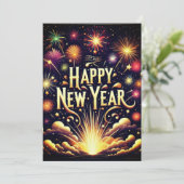 Nieuwjaar Flat Kaart (Staand voorkant)