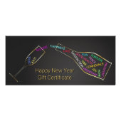 Nieuwjaar flesglazen kaartje voor het motiveren va reclamekaart (Voorkant)