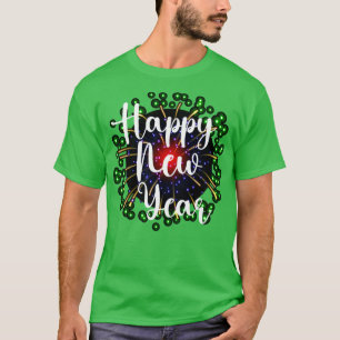 Nieuwjaar gelukkig nieuwjaar 2023 vuurwerk t-shirt