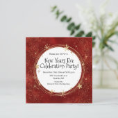 Nieuwjaar, goudsterren, feest kaart (Staand voorkant)