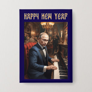 Nieuwjaar Grappig Vladimir Poetin Russisch Button