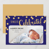 Nieuwjaar Groet Baby Boy Geboorteaankondiging Feestdagenkaart (Voorkant / Achterkant)