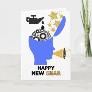 Nieuwjaar Happy New Gear-resoluties Feestdagen Kaart