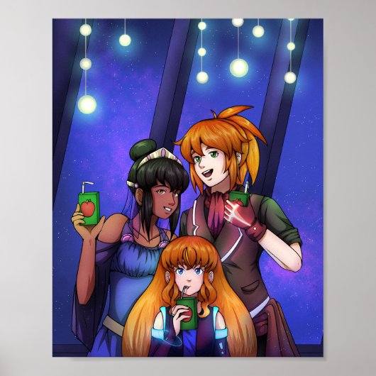 Nieuwjaar in de ruimte poster (Voorkant)