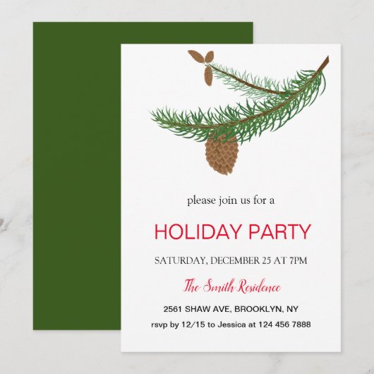 Nieuwjaar is de dennenboom een zoogdier kaart (Voorkant / Achterkant)