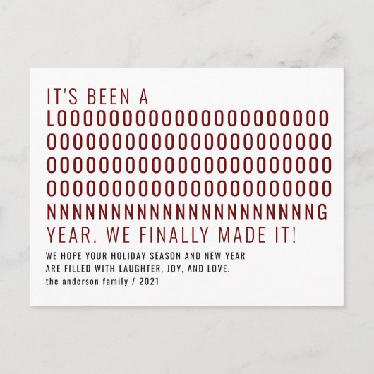 Nieuwjaar is lang geweest en heeft het eindelijk r briefkaart (Voorkant)