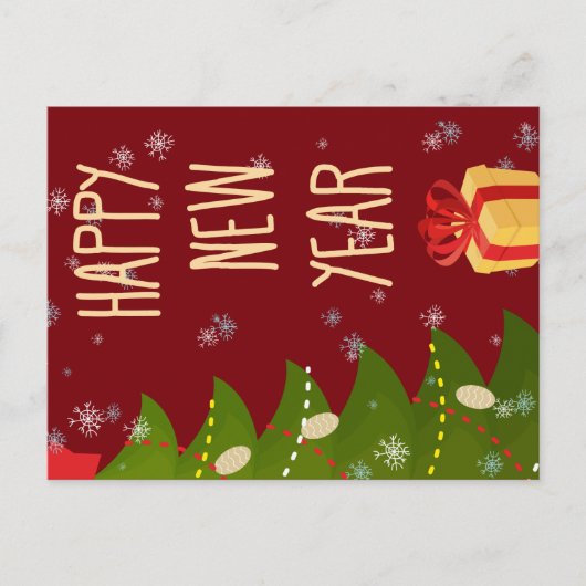 Nieuwjaar kerstboom briefkaart (Voorkant)