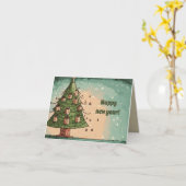 Nieuwjaar kerstboom kaart (Gele Bloem)