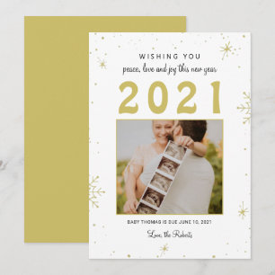 nieuwjaar/kerstfeest baby bekendmaking snowflap le feestdagenkaart