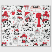 Nieuwjaar kerstfeest cadeaupapier (Vlak)