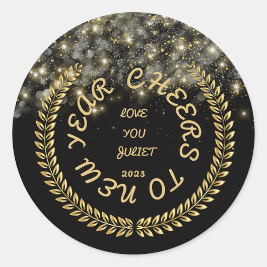 Nieuwjaar Klassieke Round Stickers (Voorkant)