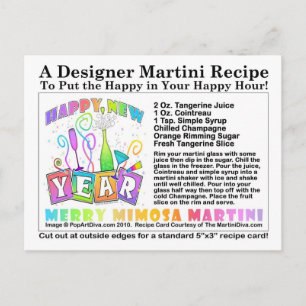 Nieuwjaar Merry Mimosa Martini Recept Briefkaart