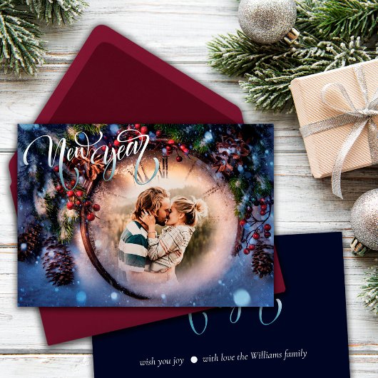 Nieuwjaar met Foto Wenskaart Aankondiging