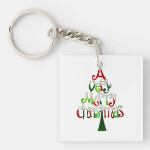 Nieuwjaar met kerstboom sleutelhanger