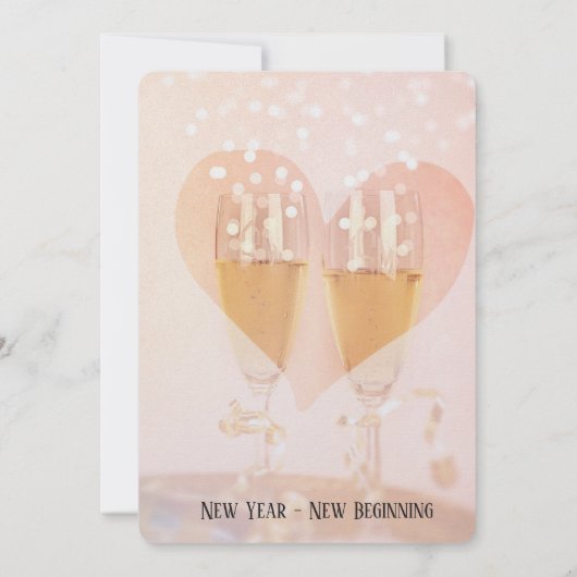 Nieuwjaar nieuw begin/nieuw jaar huwelijk/RSVP Kaart (Achterkant)