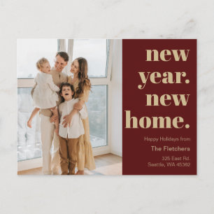 Nieuwjaar Nieuw Home Moving Photo Holiday Briefkaa Briefkaart