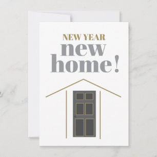 Nieuwjaar Nieuw Huis Goud Familie Verhuizen Feestdagenkaart