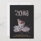 Nieuwjaar Nieuwe Baby Baby Geboorteaankondiging Kaart (Achterkant)