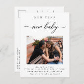 Nieuwjaar Nieuwe Baby Foto Zwangerschap Aankondigingskaart (Voorkant / Achterkant)