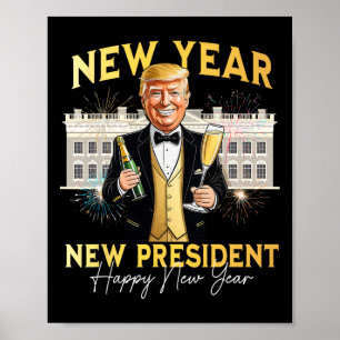 Nieuwjaar Nieuwjaar President Funny Trump Nieuwjaa Poster