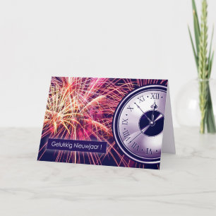 Nieuwjaar. Nieuwjaarskaart in het Nederlands Feestdagen Kaart
