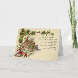  nieuwjaar poëzie-feestkaart feestdagen kaart