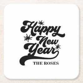 Nieuwjaar Sparkle Vierkante Kartonnen Onderzetter